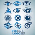 Eye care logo set Royalty Free Stock Photo