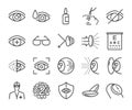 Eye care and optical icons set Royalty Free Stock Photo