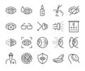 Eye care and optical icons set