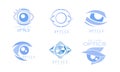 Eye Care Optics Logos Collection, Clinic or Ophthalmology Cabinet Badges Vector Illustration