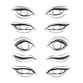 Eye cartoon line sketch shape design abstract illustration