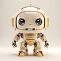 Eye-catching Babycore Robot With Sleek Metallic Finish