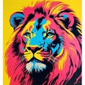 Eye-catching Benjamin King Lion Print In Vibrant Colors Royalty Free Stock Photo