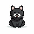 Eye-catching Black Dog Cartoon Icon In Temmie Chang Style