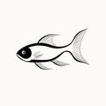 Eye-catching Black And White Fish Design - Vector File