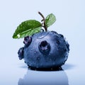 Eye-catching Blue Fruit With Water Droplet - Dark Violet And Dark Navy Style