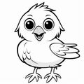 Eye-catching Cartoon Chicken Coloring Page For Kids