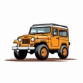 Eye-catching Cartoon Icon: Classic Jeep In Intense Japanese Style