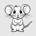 Eye-catching Cartoon Illustration Of A Mouse On Gray Background