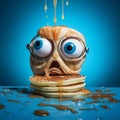 Eye-catching Cartoon Pancake Bald Heads Covered In Syrup