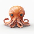 Eye-catching Cartoon Realism: 3d Baby Octopus Render By Naoto Hattori