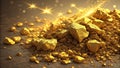 Crushed Gold Texture with an Uneven Surface and Shimmering Highlights Royalty Free Stock Photo