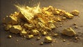 Crushed Gold Texture with an Uneven Surface and Shimmering Highlights Royalty Free Stock Photo