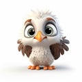 Eye-catching 3d Cartoon Characters: Cute Eagle With Intense Expressions