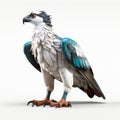 Eye-catching 3d Render Of Osprey: Dark White And Teal Eagle Model