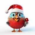 Eye-catching 3d Rendered Christmas Birds In The Style Of John Wilhelm