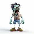 Eye-catching 3d Rendering Of Cartoon Zombie In Suburban Ennui Style Royalty Free Stock Photo