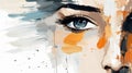 Eye-catching Digital Artwork: Abstract Woman\'s Face With Paint Splatters Royalty Free Stock Photo