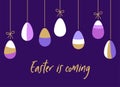 Eye catching Easter Eggs geometric abstract background in flat minimalism style