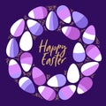 Eye catching Easter Eggs geometric abstract frame background in flat minimalism style