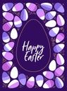 Eye catching Easter Eggs geometric abstract frame background in flat minimalism style