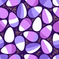 Eye catching Easter Eggs geometric abstract seamless pattern background in flat minimalism style