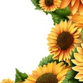 Eye catching floral background design with colorful sunflowers ai generated