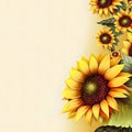 Eye catching floral background design with colorful sunflowers ai generated