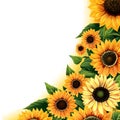 Eye catching floral background design with colorful sunflowers ai generated