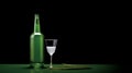 Eye-catching Green Bottle And Leaf: Minimal Retouching In Absinthe Culture