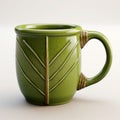 Eye-catching Green Coffee Cup With Leaf Handles