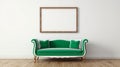 Eye-catching Green Couch And Frame In Classicist Room