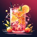 Eye-catching illustration of 'Citrus Sangria Sparkle' cocktail