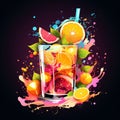 Eye-catching illustration of 'Citrus Sangria Sparkle' cocktail