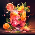 Eye-catching illustration of 'Citrus Sangria Sparkle' cocktail