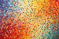 An eye-catching and lively painting created with an array of dots in various vibrant colors, A myriad of tiny, multicolored dots Royalty Free Stock Photo