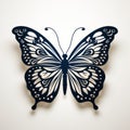 Eye-catching Paper Cut Design Butterfly Clip Art In Chiaroscuro Style