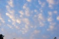 Eye catching scenery of blue sky with small white clouds