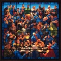 Comic Conviction: A Stained Glass Mosaic of Superheroes