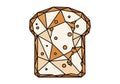 Low Poly Geometric Bread Slice Illustration Royalty Free Stock Photo