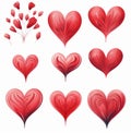 Eye-Catching Vector Red Hearts Set - Fade in Style!