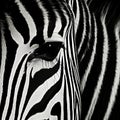 Eye-catching Zebra Print: Black And White Solarization Effect Royalty Free Stock Photo