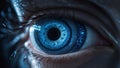 Pixelated Pupil: Eyes of the Digital Sentry. AI generate Royalty Free Stock Photo