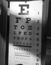 Eye Chart in Black & White Royalty Free Stock Photo