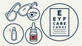 Eye chart and eye care items, vision test vector design Generative AI Royalty Free Stock Photo