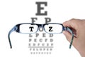 Eye Chart Glasses Spectacles Test Vision Royalty Free Stock Photo
