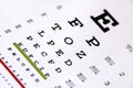 Eye chart test Royalty Free Stock Photo