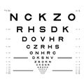 Eye Chart Test. Assessment of visual acuity. template for your design Royalty Free Stock Photo