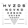 Eye Chart Test. Assessment of visual acuity. template for your design Royalty Free Stock Photo