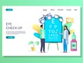 Eye check up vector website landing page design template